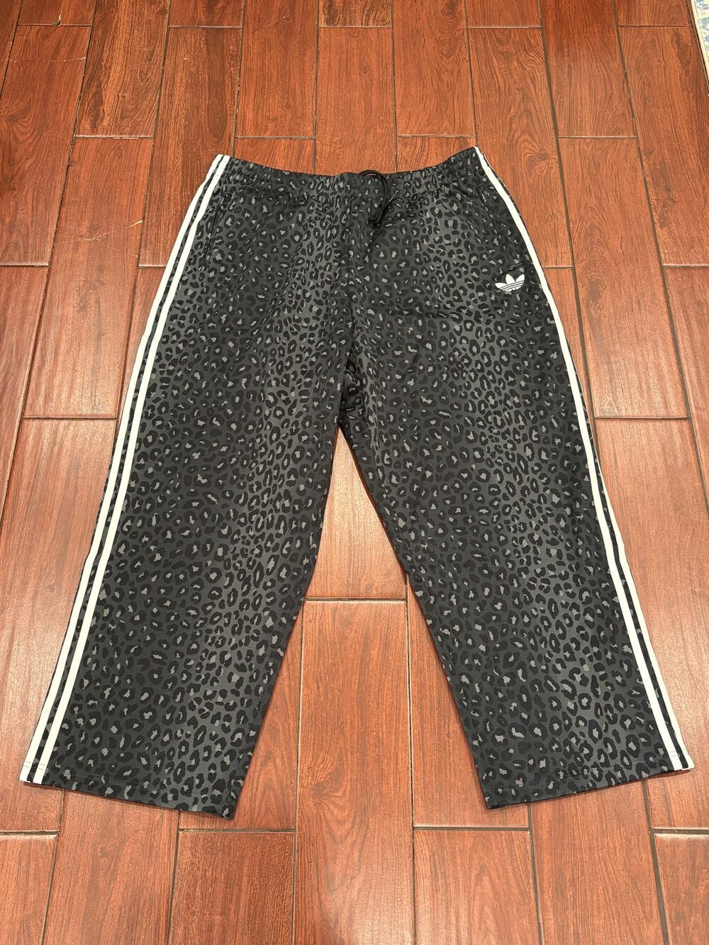 Adidas Originals Firebird Loose Leopard Black Track Pants JV7582, Men’s Size 2XL